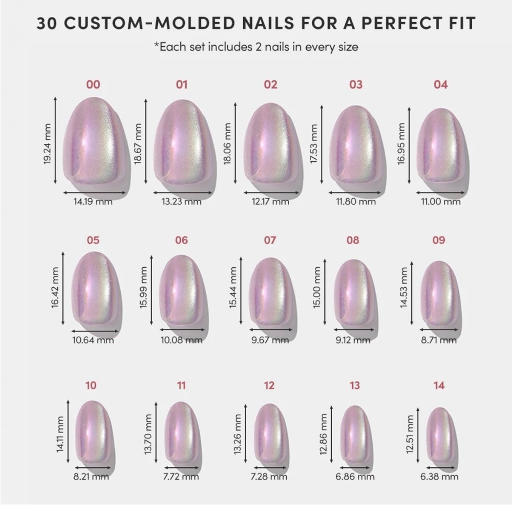 NWT Glamnetic Press on Nail Set Shimmering Shores Collection 30 Nails Oyster - Picture 5 of 9